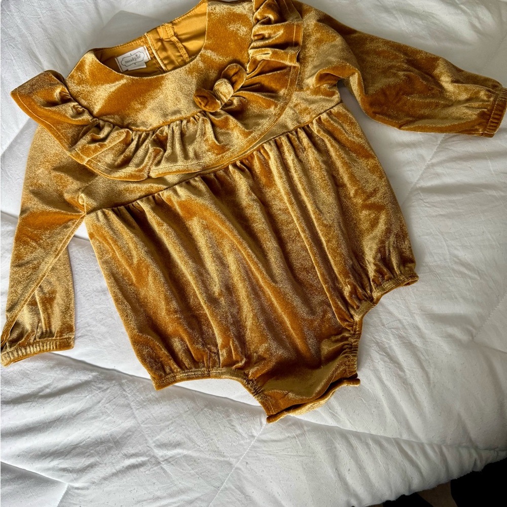 Mud Pie Gold Baby Outfit
